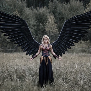 Огромные черные крылья