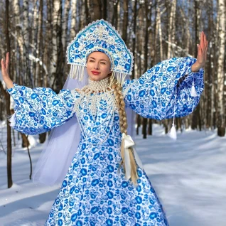 Платье "Русская красавица Гжель"