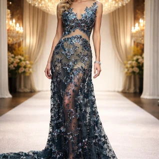 Платье полупрозрачное Water Lilly