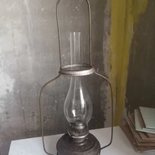 Керосиновая лампа СССР старинная антикварная с подвесом винтажная
