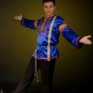 Костюм мужской синий атласный 