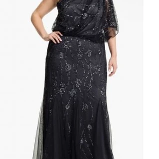 Вечернее платье Adrianna Papell Smokey Tulle Gown+