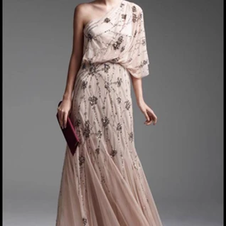 Платье Adrianna Papell Biege Tulle Gown