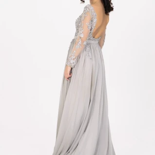 Серое платье со шлейфом Great Joanne
