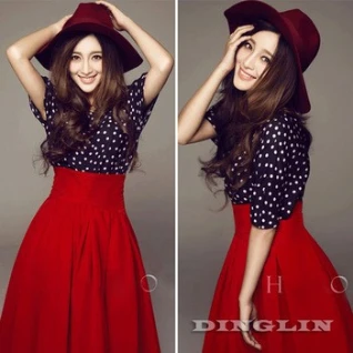 Винтажный костюм блузка и юбка в горошек красный черный миди ретро женский винтаж