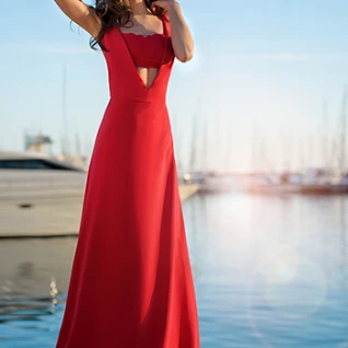 Вечернее платье с топом из кружева