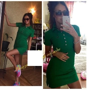 Платье туника зеленое короткое