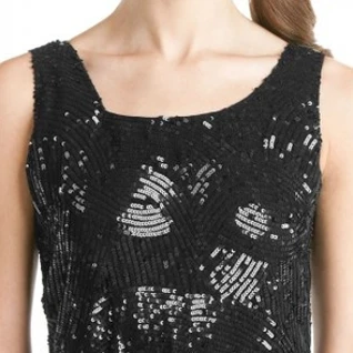 Платье ABS by Allen Schwartz Black Sequin Long Gown Размеры 42, 44