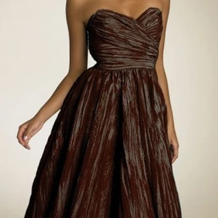 Платье ABS by Allen Schwartz Espresso Taffeta Sweatheard Dress Размер 42