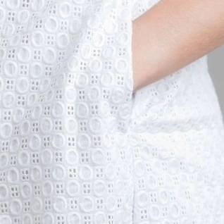 Платье ABS by Allen Schwartz Eyelet White Neck Short Dress Размер 44