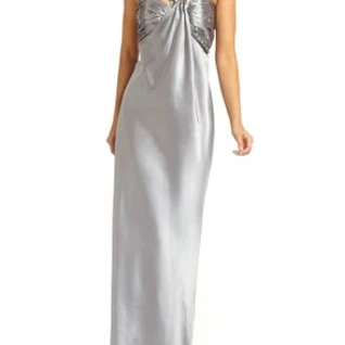 Платье ABS by Allen Schwartz Silver Long Dress Размеры 40, 42, 44