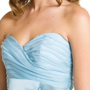 Платье ABS by Allen Schwartz Sweatheart Light Blue Bow Silk Dress Размер  44