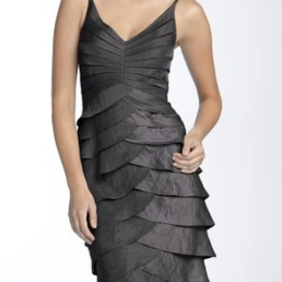 Платье Adrianna Papell Brown Tiered Hammered Dress P Размер 44