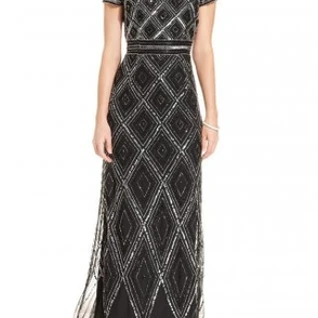 Платье Adrianna Papell Diamond Gown Black P Размер 44