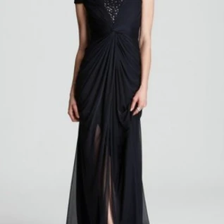 Платье Adrianna Papell Diamond Twist Gown Blue Размер 44