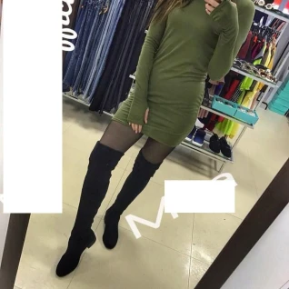 Платье хаки короткое зеленое