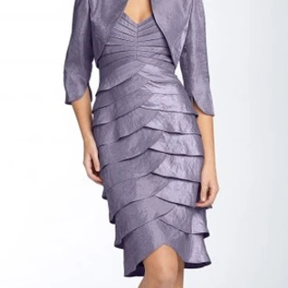 Платье и болеро Adrianna Papell Lavender Tiered Hammered Dress & Bolero Размер 46