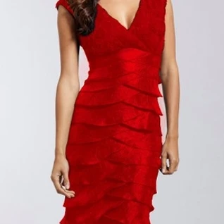 Платье Adrianna Papell Red V-Neck Dress Leave Размеры 44, 46