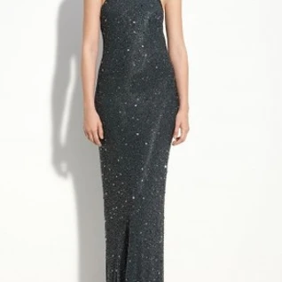 Платье Adrianna Papell Smokey/Powder Sequin Dress P Размер 46