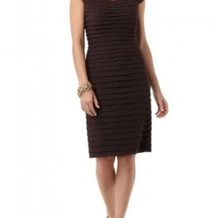 Платье Adrianna Papell Tiered chifon dress Espresso Размер 44