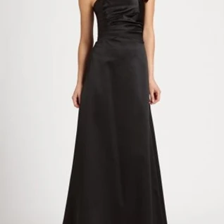 Платье Aidan Mattox Black satin evening gown Размер 44