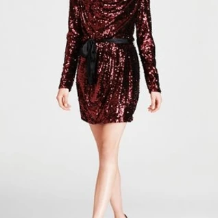 Платье Aidan Mattox Red Sequnied Long Sleeve Dress Размеры 40, 42,  44