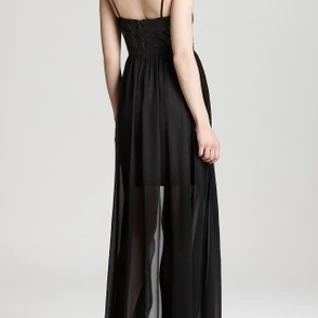 Платье Aidan Mattox White/Black  High-low Dress SQ Размеры 40, 44