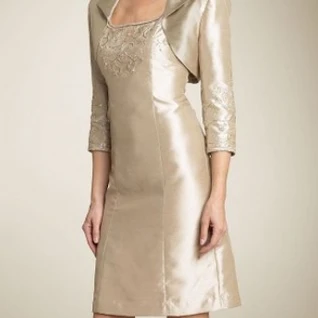 Платье с жакетом Cachet Beaded Shantung Dress & Bolero Размер 46