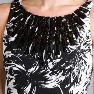 Платье Carmen Marc Valvo BlackWhite Twill Cocktail Размер 46