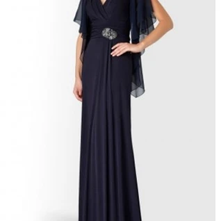 Платье David Meister Gown Navy Flutter Sleeve Размеры 42, 44