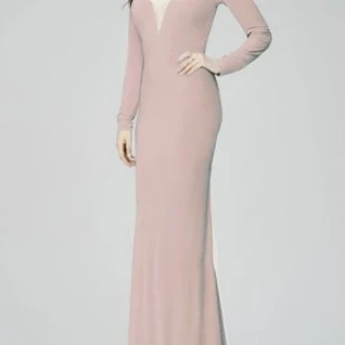 Платье Jovani Off Shoulder Nude Gown Размер 40