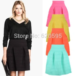 Юбка резинка мятная короткая