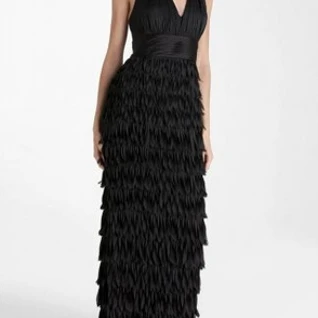 Платье Js Collections Black Satin Fringle Dress Размеры 42, 44, 48