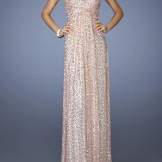 Платье La femme Gold Sequin Gown Размер 40