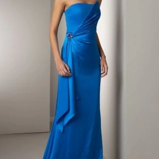 Платье Marc Bouwer Lapis Blue Silk Gown Размер 44