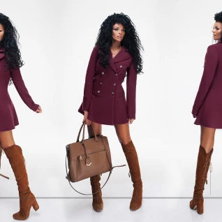 Пальто марсала бордовое