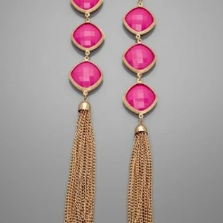 Серьги Cara couture Triple Drop Tassel Linear Earrings