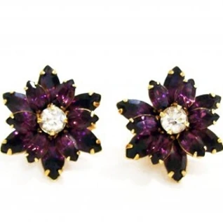 Серьги Juliana D&E Purple clip VTG