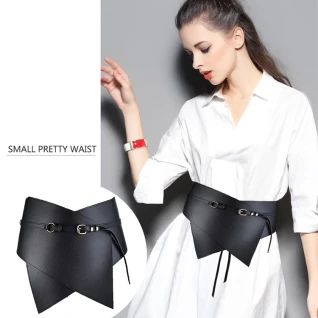 Асимметричный пояс корсет юбка кожаный