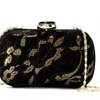 Клатч Jessica McClintock Gold black lace clutch