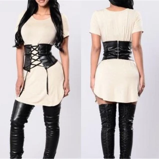 Женский кожаный пояс корсет