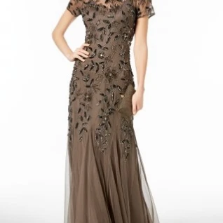 Платье Adrianna Papell Beaded Floral Gown