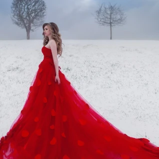 Роскошное красное платье