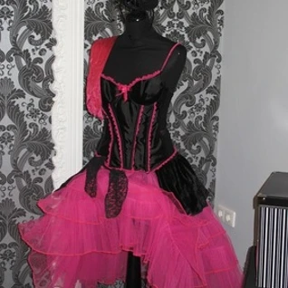 Костюм для фотосессии: Кабарэ розовое с черным, 2 фасона  Размеры 42-50