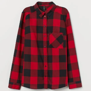 Рубашка красная в клетку oversize