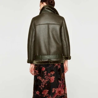 Дубленка авиатор байкерская куртка Zara