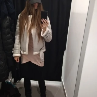 Куртка дубленка авиатор байкерская женская серая