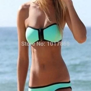 Купальник бандо раздельный мятный бикини