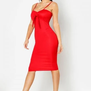 Платье миди красное женское карандаш до колена