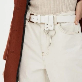 Женский мужской ремень белый